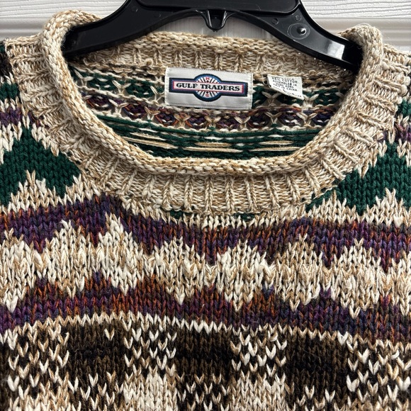 Gulf Traders MulticolorPatterned Men's Knit Sweater Geometric Pullover - Picture 6 of 6